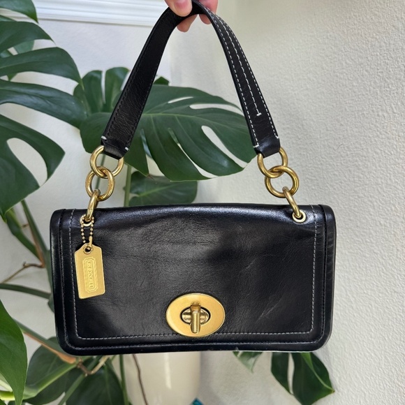 🖤 RARE Vintage Y2K Coach Bonnie Legacy Expandable Shoulder Bag Black 🖤 - Picture 1 of 9
